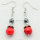 Pendiente redondo hematita coralino rojo redondo del Hematite de la joyería de la moda